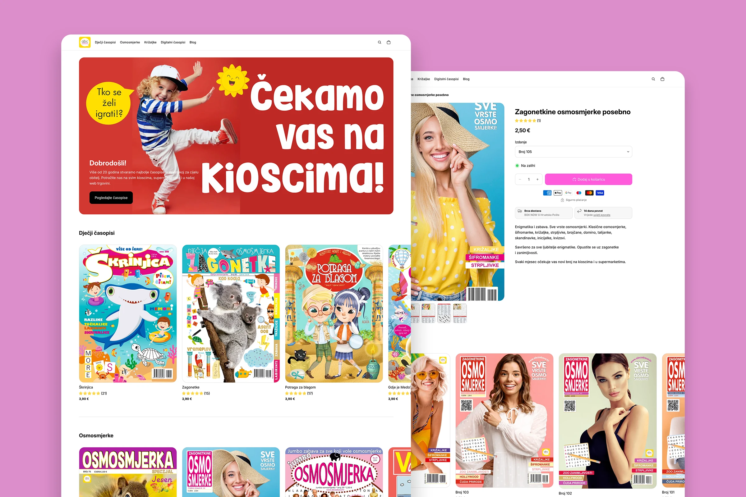 The ABC Zabava home page, shown in a browser window.